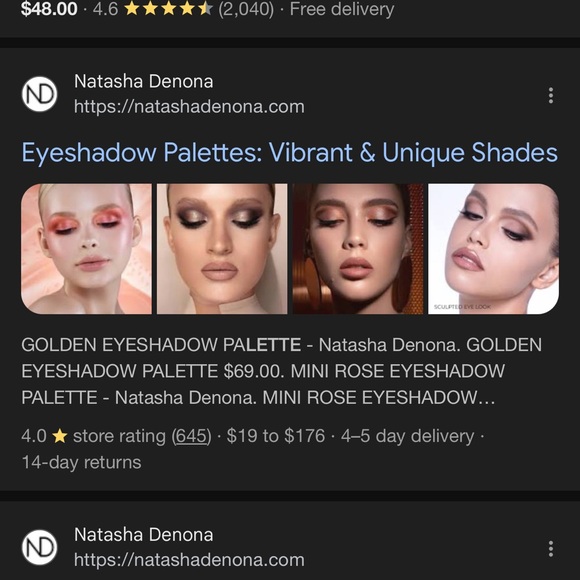 Natasha Denona Gold and Black Eyeshadow Palette Shimmer Finish - Picture 4 of 5